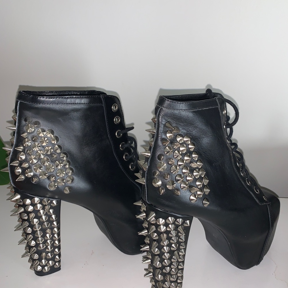 Jeffery Campbell Black spiked heels Havana last